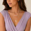 Collar de lentejuelas galvanizadas con tubo de cobre y metal multicapa, popular entre Europa y América, de Amazon, de moda sencilla.