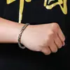 Anillo de Seis Caracteres con Patrón de Dragón Transfronterizo, Pulsera con Broche de Patrón de Paz, Pulsera Personalizada Retro de Moda Hip-Hop para Hombres y Mujeres