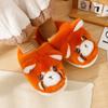 Pantuflas de Algodón de Panda Rojo para Mujer Otoño e Invierno Interiores Hogar 2025 Nuevas Lindas Pantuflas de Peluche Suela Gruesa Acolchado de Terciopelo Calidez