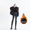 Leggings Ajustados Elásticos de Pierna Estrecha para Mujer Otoño e Invierno 2023 Estilosos de Cintura Alta con Forro de Felpa Pantalones Lápiz de Mezclilla Modernos