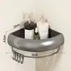 Estante Triangular de Almacenamiento para Baño sin Taladro, Montado en la Pared, para Uso en el Hogar, Estante Organizador de Esquina Multifuncional