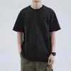 Estilo callejero americano Y2K, básico minimalista, corte holgado, hombros caídos, camiseta de manga corta con cuello redondo, color liso, versátil, top unisex