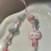 Niña de Dibujos Animados Rosa con Cuentas Gatito Gato Sanrio Pintada a Mano Linda Cadena para Colgar en Teléfono Móvil Cadena para Colgar Cuerda de Cámara Anti-Pérdida Ccd
