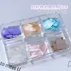 6 Compartimentos Escamas de Concha Natural Decorações para Nail Art Venda Quente Transfronteiriça Cor Aurora Abalone Fatias Ultrafinas Adesivos de Unha Press-On DIY