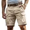 Shorts de trabalho de cor sólida multi-bolsos europeus e americanos mais vendidos 2026 da Shein TK, apresentando um design moderno e um corte casual e folgado.