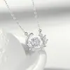 Colar Original Design Espiga de Trigo com Pingente de Zircônia Lapidada Rosa, Estilo Coreano Luxo Leve Toque de Alto Padrão, Corrente de Clavícula Espiga de Trigo para Mulheres