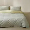 Juego de cama de lujo de alta gama de 1.2 m hecho de tela de algodón cepillado con bloques de color, juego de tres piezas para dormitorio principal, juego de cuatro piezas de algodón puro que incluye sábana bajera, funda de edredón y ropa de cama