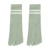 Meias de Yoga Antiderrapantes de Cinco Dedos, Meias Clássicas Listradas para Pilates, Meias para Fitness Indoor com Solado de Silicone e Dedos Separados, Venda Direta do Fabricante