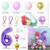 Traje de globo digital púrpura de concha de sirena transfronterizo Modelado temático de guía de camino de columna digital Bola de decoración de cumpleaños