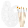 Conjunto de Paleta de Pincéis para Aquarela Gouache 6 Peças Pincel de Pintura com Cerdas de Nylon Pintura Artística Infantil Pincel de Óleo