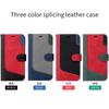 Funda de cuero para teléfono Samsung Xcover7 Glory Magic 6, con diseño de tarjeta de color en contraste y empalme de tres colores.