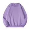 Nueva sudadera de invierno gruesa de forro polar 360g, cuello redondo acanalado, hombros caídos, color liso, ajuste holgado, sudadera de cuello redondo sin capucha