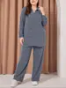 Fábrica de Origem Exportação Transfronteiriça Moda Feminina Plus Size Casual Conjunto de Duas Peças Coleção de Liquidação