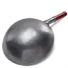 Olla Pequeña de Hierro Forjado a Mano Estilo Antiguo con Mango de Madera con la Punta de la Lengua 3 Mismas Wok Universal Electromagnético a Gas Fabricante Venta al por Mayor