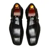 Zapatos de vestir de cuero para hombre para exportación a Europa y América, diseño de bloques de color, talla grande, estilo monk strap, slip-on, moderno, piel de vaca genuina