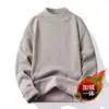 Tricô Gola Alta Meia Masculino Roupas de Inverno Masculinas Tricô Básico Masculino com Forro de Lã Tricô Casual Masculino
