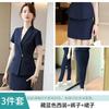 Traje pequeño de verano delgado para negocios gris de manga corta vestido gerente de catering de hotel capataz overol mujeres