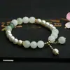 Pulsera de Jade Natural Guan Yu Jade Verde de Tianshan Círculo Único para Mujer Venta al por Mayor de Fábrica Transmisión en Vivo Dropshipping S3050503