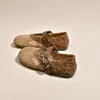 Zapatos planos de una sola tira para mujer 2026 con diseño de malla hueca poco profunda, nuevos zapatos Mary Jane para mujer, red, beige de otoño
