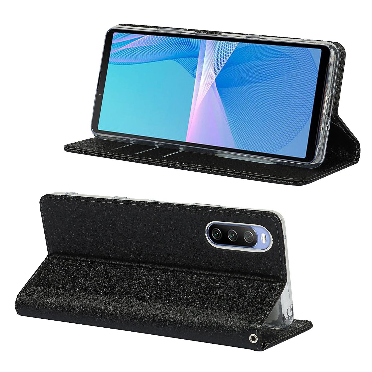 索尼 Xperia 10 III 挂绳蚕丝纹皮套