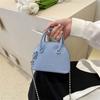 Bolso Pequeño de Moda 2023 Nuevo Estilo Patrón Lichi Mini Bolso Concha Elegante Bolso Cruzado de Cadena para Mujer Lápiz Labial Versátil