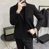 Blazer Casual de Lana para Negocios Chaqueta de Hombre Otoño Invierno Solapa Única Superior Estilo Ligeramente Maduro de Alta Gama Traje Fresco y Elegante de Moda