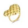 Anel Flor de Aço Inoxidável Dourado Retro Europeu e Americano para Mulheres Simples 18K Design de Nicho Anel de Coração com Pressão de Óleo