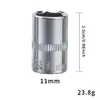 Jogo de Soquetes Pequenos Fly Curto de Aço Cromo Vanádio 1/4" Chave 4-14mm Soquete Sextavado Externo Cabeça Sextavada Externa Ferramenta Elétrica 6 Ângulos