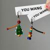 Pendientes Asimétricos de Color Contraste de Árbol de Navidad 2024 Diseño Nicho Explosiones Atmósfera Festiva Temperamento Pendientes Lindos para Mujer