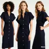 Moda europea y americana transfronteriza para mujer, popular en AliExpress, elegante vestido midi para ir al trabajo, estilo socialité, corte ajustado, entallado en la cintura, vestido de longitud media