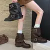 Botas Martin de suela gruesa color café estilo británico para mujer, nuevo otoño 2026 Maillard Xizang botas cortas de vaquero occidentales