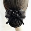 Moño hotel redecilla para el cabello azafata enfermera red bolsillo trabajo accesorios para el cabello tocado flor femenino estilo coreano banco parte trasera cabeza placa