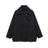 Moda Urbana Americana Transfronteriza Otoño e Invierno Chaqueta Abrigo Corto Holgado de Mezcla de Lana con Solapa de Manga Larga 8353/724