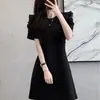 Vestido Inspirado en Diseñador para Mujer, Nueva Moda Verano 2026, Casual que Reduce la Edad, Manga Corta, Corte Ajustado, Versátil para Figuras Pequeñas