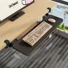 Bandeja para teclado, instalación sin taladro, clip de riel deslizante de cajón, tablero de extensión para escritorio de computadora, soporte de almacenamiento de ratón debajo del escritorio