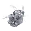 Venta caliente de Amazon sombrero bombín vintage de plumas accesorios para el cabello precioso tocado de sombrero bombín de satén sombrero de actuación nupcial europeo y americano