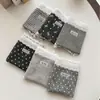 9853 Encaje de Lunares Gris Colección Otoño, Ropa Interior 100% Algodón Cepillado para Mujer, Algodón Puro con Entrepierna Extendida, 10A Antibacteriano