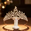 Tocado Corona de Novia Estilo Coreano Transfronterizo Accesorios para Vestido de Novia Aleación Pedrería Rama de Árbol Llama Corona de Cumpleaños Accesorio para el Cabello