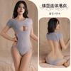 Suéter Lencero Sexy Pijama de una Pieza Abierto en el Pecho Conjunto Pasión Caliente Lencería Japonesa Tejida Espalda Descubierta con Cordones