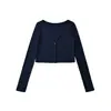 Cardigan Delgado de Tencel con Cuello en V y Mangas Largas Verano Delgado Corto Dos Botones Versátil Chaqueta Protectora Solar Capa Exterior para Superponer