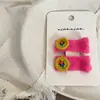 Presilha de Cabelo Infantil Flor Coração de Lã Colorida Nova da Nian Nian Presilha Lateral Presilha para Franja