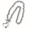 Collar de acero de titanio con forma de corazón de melocotón hueco, personalizado, sencillo y transfronterizo, con hebilla gruesa exagerada, colgante de amor, collar de moda que no se decolora