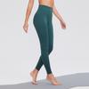 Procesamiento y personalización de pantalones de yoga para mujer, leggings de cintura alta con cepillado de doble cara, pantalones deportivos de fitness con realce de glúteos color piel OEM.