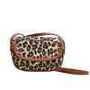 2025 Nueva Moda Tendencia Estilo Étnico Bloques de Color Estampado de Leopardo Bolso Cuadrado Pequeño Bolso de Hombro Cruzado Tipo Sillín Bolso para Mujer