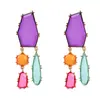 Brincos de Diamante Colorido Transfronteiriços Brincos Europeus e Americanos Exagerados Brincos Geométricos Coloridos para Mulheres Joias Bohemianas de Comércio Exterior Atacado