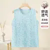 Camiseta sin mangas de algodón con hombros anchos para mujeres de mediana edad y mayores, Camiseta interior fina de algodón puro para el verano para la abuela