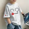 Roupas Infantis Verão Novo Estilo Algodão Puro Tie-Dye Lantejoula Manga Curta Camiseta de Verão para Meninos e Meninas, Tops Bonitos e Versáteis de Manga Meia