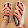 Verão 2025 Sapatos Femininos Casuais Outdoor Meio Arrastão Transfronteiriços de Praia Preguiçosos Slip-on de Malha Respirável