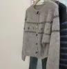 Cardigã de tricô jacquard estilo coreano, com modelagem solta, para mulheres, novo suéter com blocos de cor para outono e inverno, com botões de chifre, peça de vestuário externa feminina