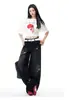 Jeans con Estampado de Pentagrama y Guadaña NERUM para Mujer, Estilo Retro Americano, Corte Holgado, Pantalones de Pierna Ancha Adelgazantes